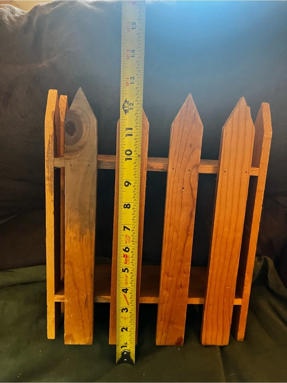 Wooden Picket Wall Shelf in Brown - Home Wall Decor